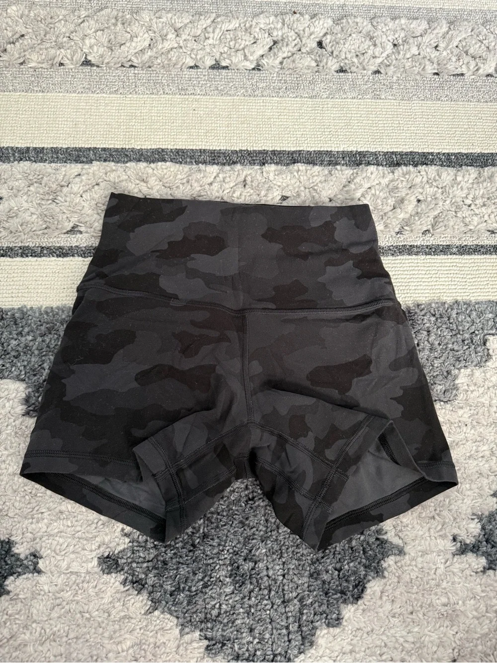 lululemon athletica Black Camo High-Rise Bike Shorts - Picture 1 of 3